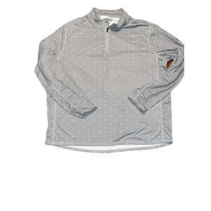 1764 Quarter Zip Pullover Mens L Gray Navy Orange Performance Golf Mock Neck